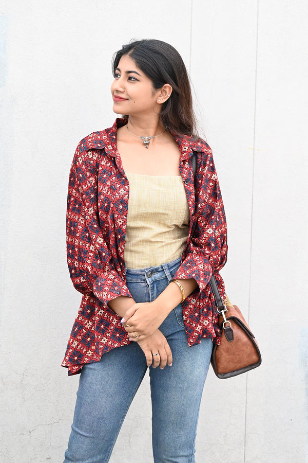 Pure Modal Oversized Shirt with Tank Top