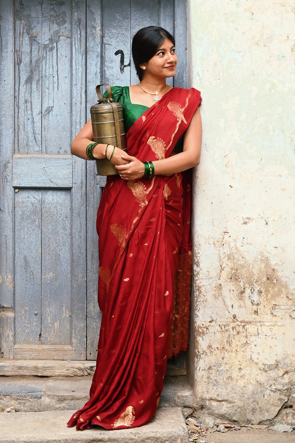 Reddish Maroon Saree